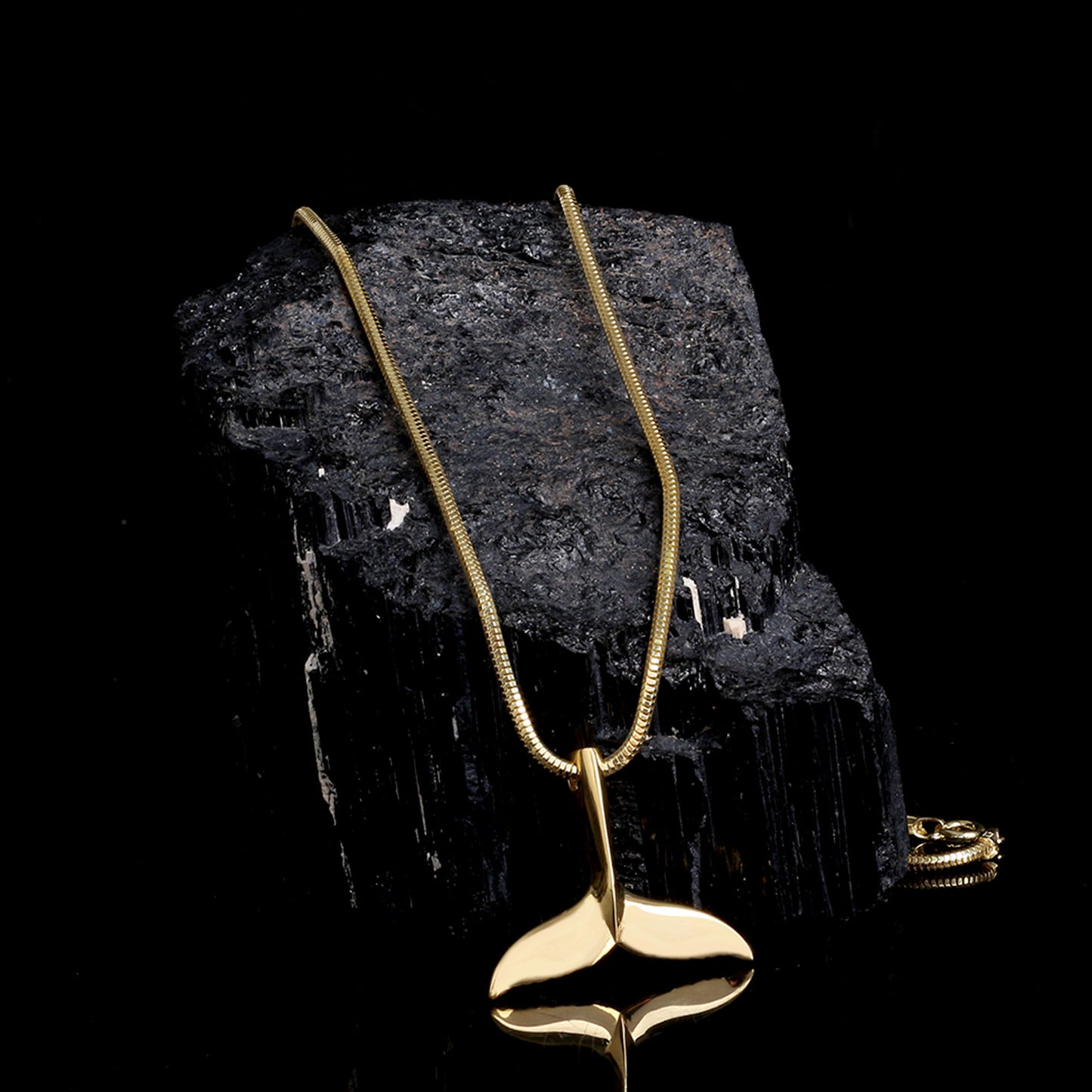 18 Ayar Altın Kaplama Balina Kuyruğu Erkek kolye