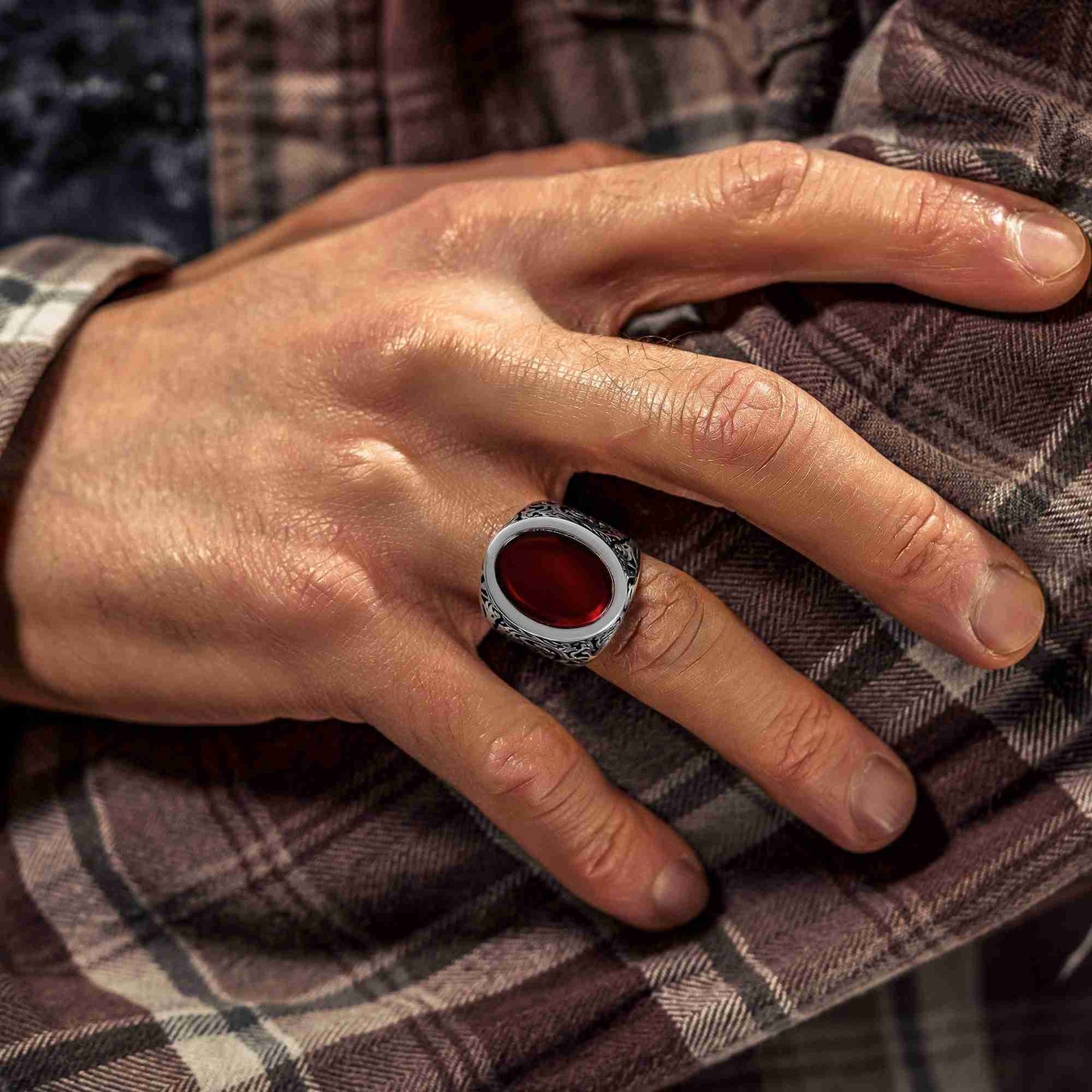 Kaplan Gözü Erkek Gümüş Yüzük,Gümüş Erkek Yüzük,Ona Hediye