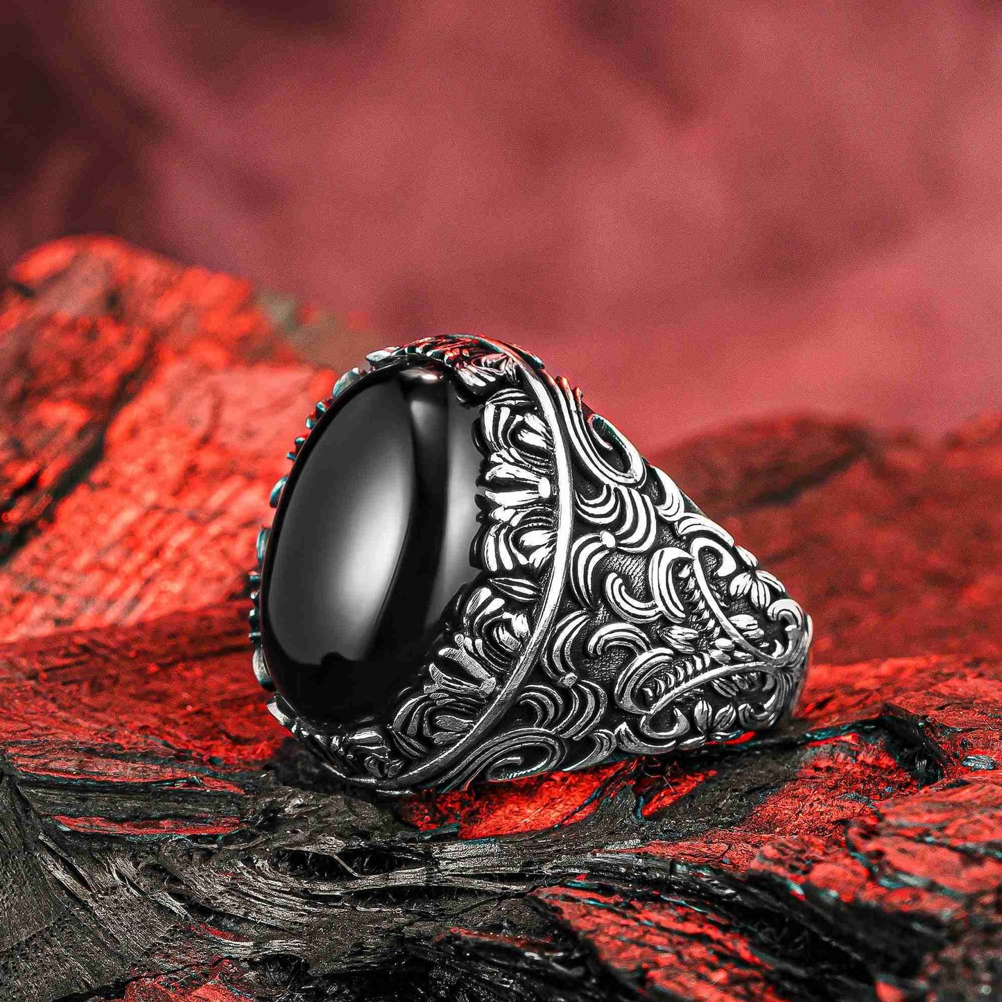 Mavi Kaplan Gözü Erkek Yüzük,Mavi Taşlı Erkek Yüzük,925 Erkek Yüzük