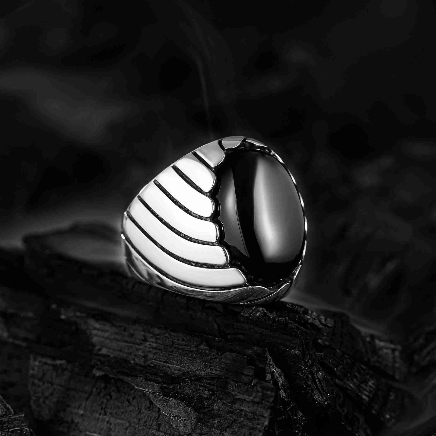 Kaplan Gözü Taşlı, Oval Deniz Tasarım 925 Ayar Gümüş Yüzük