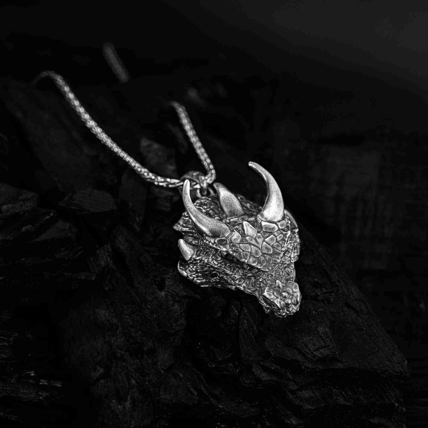 Ejderha Figürlü Gümüş Kolye, 925 Ayar Gümüş Kolye