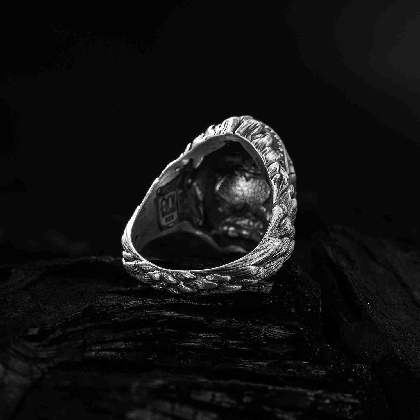 Kafatası Gümüş Spartalı Savaşçı Kask Yüzüğü