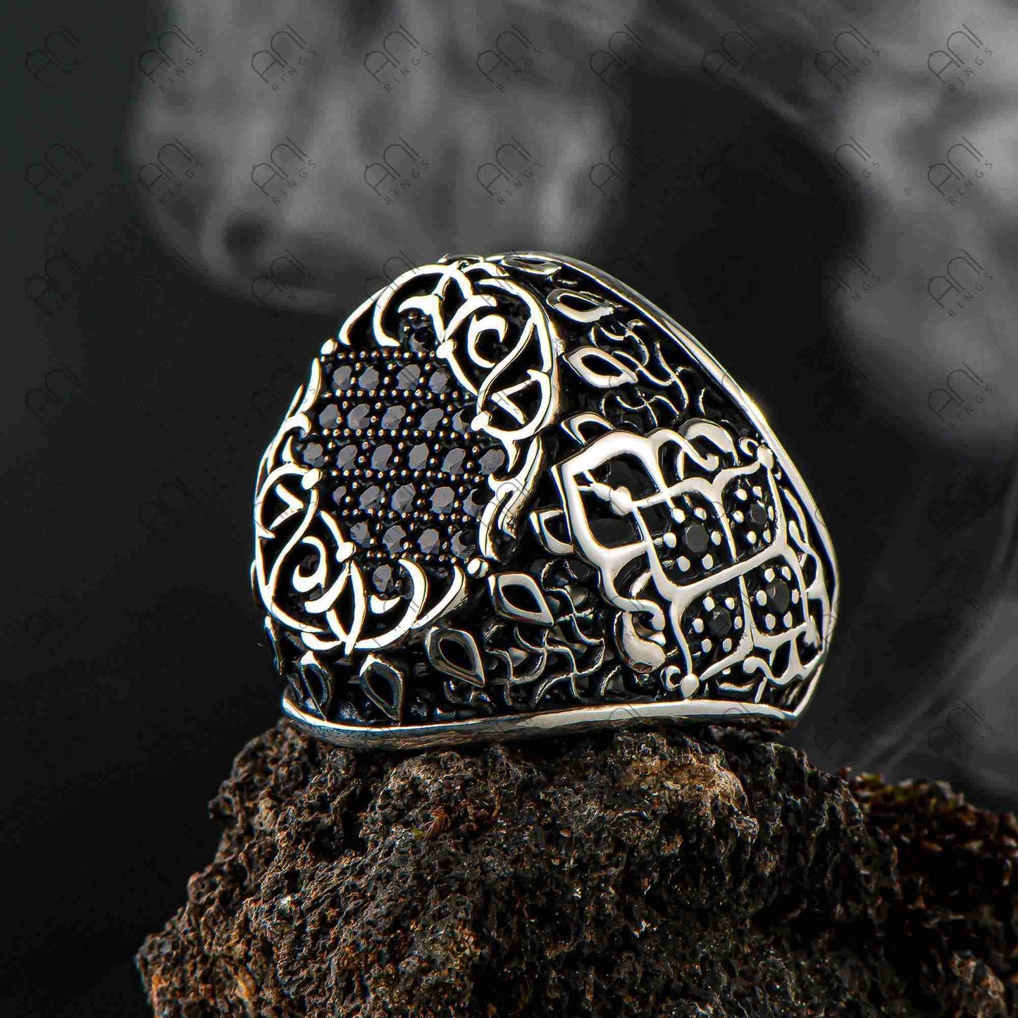 Mavi Zirkon Taşlı Yüzük, Mavi Taşlı Erkek Yüzük