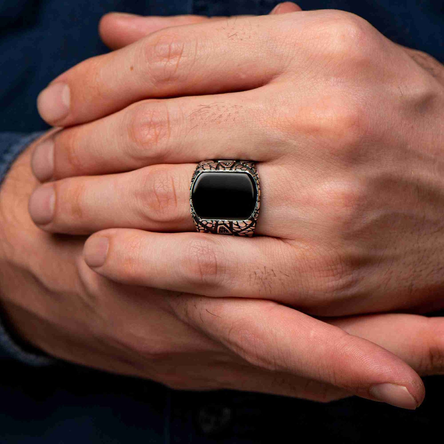 Kaplan Gözü Erkek Gümüş Yüzük, Erkek El Yapımı Yüzük